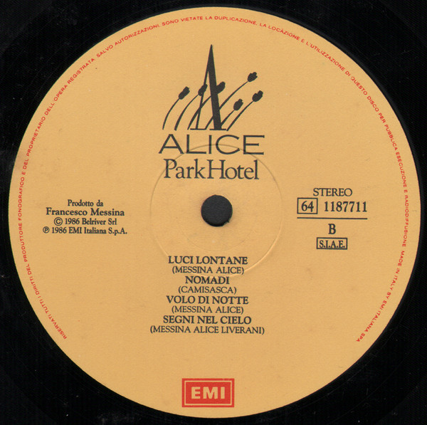 Alice - Park Hotel | EMI (64 1187711) - 4