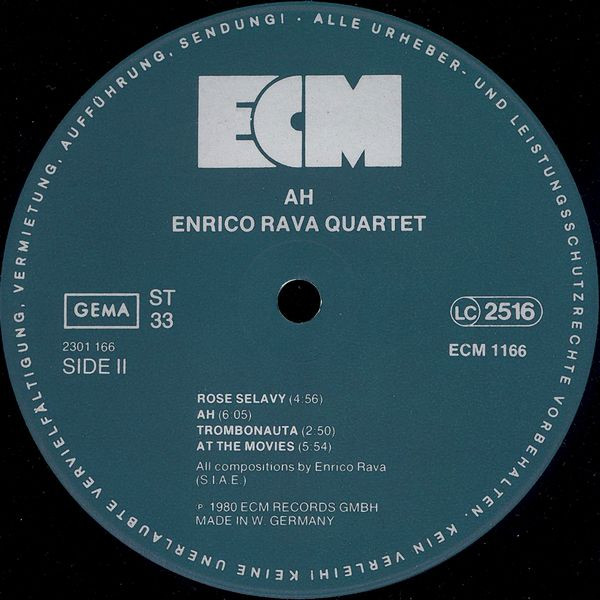 Enrico Rava Quartet - »Ah« | ECM Records (ECM 1166) - 3 Enrico Rava Quartet - »Ah« | ECM Records (ECM 1166) - 3