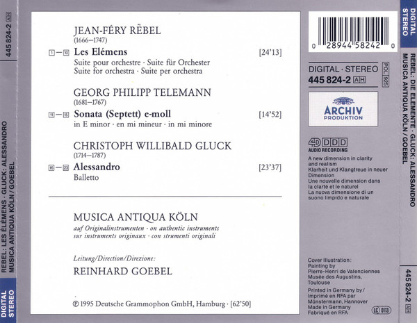 Jean-Féry Rebel / Christoph Willibald Gluck – Musica Antiqua Köln , Reinhard Goebel - Les Élémens / Alessandro | Archiv Produktion (445 824-2) - 2 Jean-Féry Rebel / Christoph Willibald Gluck – Musica Antiqua Köln , Reinhard Goebel - Les Élémens / Alessandro | Archiv Produktion (445 824-2) - 2