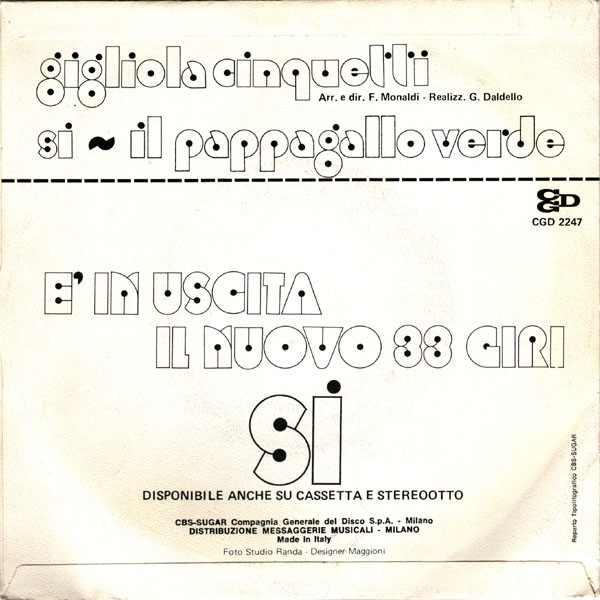 Gigliola Cinquetti - Sì | CGD (CGD 2247)