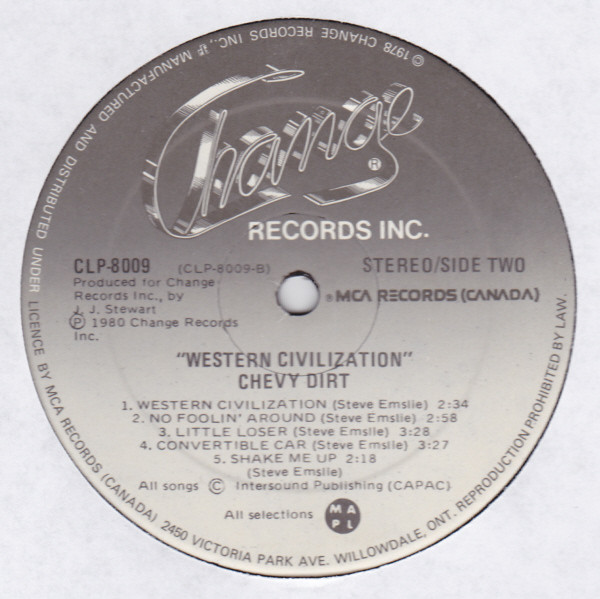 Chevy Dirt - Western Civilization | Change Records (CLP 8009) - 4 Chevy Dirt - Western Civilization | Change Records (CLP 8009) - 4