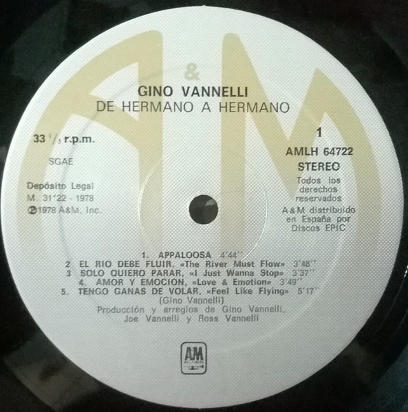 Gino Vannelli - Brother To Brother = De Hermano A Hermano | A&M Records (AMLH 64722) - 3 Gino Vannelli - Brother To Brother = De Hermano A Hermano | A&M Records (AMLH 64722) - 3