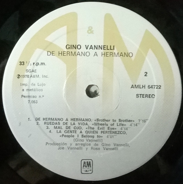 Gino Vannelli - Brother To Brother = De Hermano A Hermano | A&M Records (AMLH 64722) - 4 Gino Vannelli - Brother To Brother = De Hermano A Hermano | A&M Records (AMLH 64722) - 4