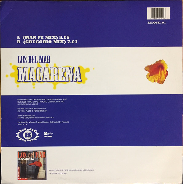 Los Del Mar - Macarena | Pulse-8 Records (12LOSE101) - 4