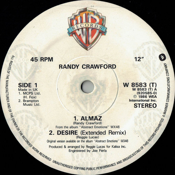Randy Crawford - Almaz / Desire | Warner Bros. Records (W 8583 T) - 3 Randy Crawford - Almaz / Desire | Warner Bros. Records (W 8583 T) - 3