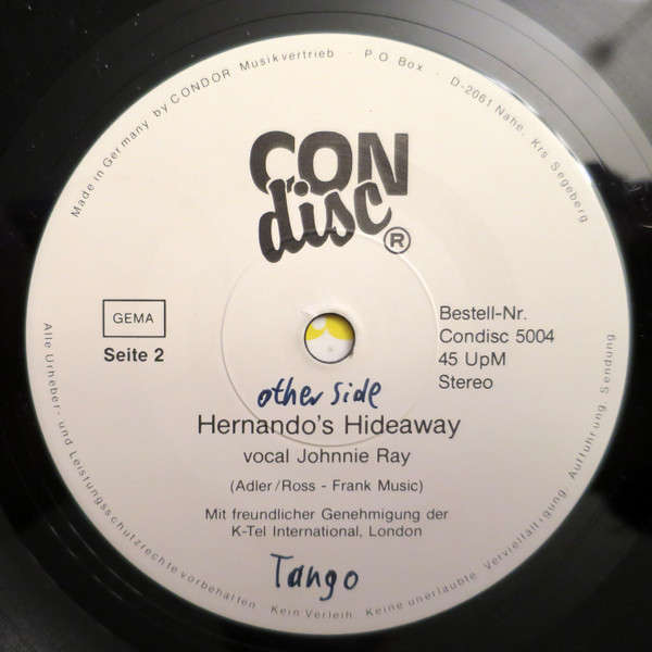 Karl Herberger And His Dance Orchestra / Johnnie Ray - Spanish Nights / Hernando's Hideaway | CONdisc (5004) - 3