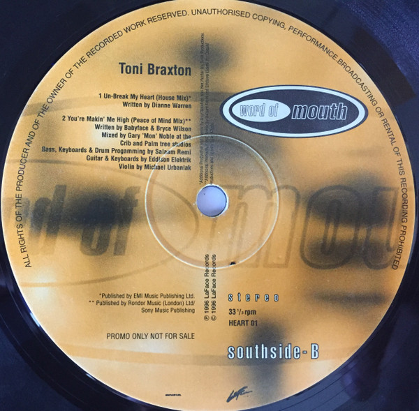 Toni Braxton - Un-Break My Heart | LaFace Records (HEART 01) - 2 Toni Braxton - Un-Break My Heart | LaFace Records (HEART 01) - 2