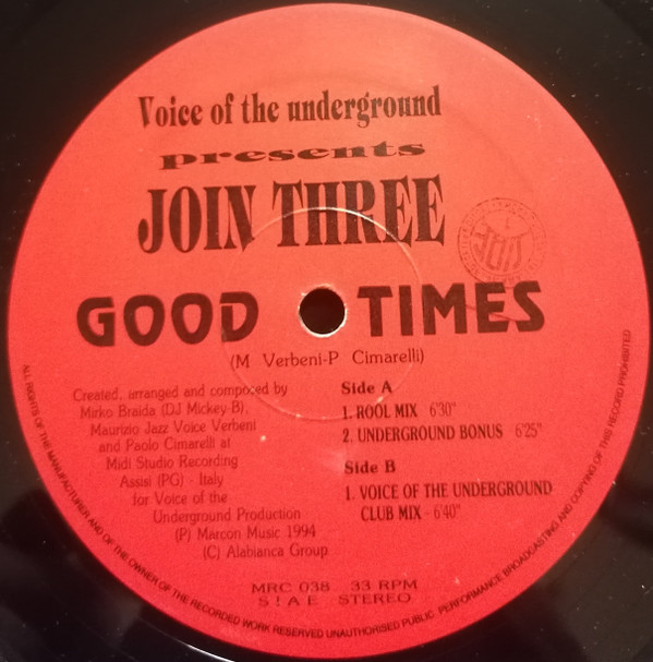 Voice Of The Underground Presents Join Three - Good Times | Marcon Music (MRC 038) - 3