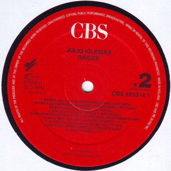 Julio Iglesias - Raices | CBS (465316 1) - 4