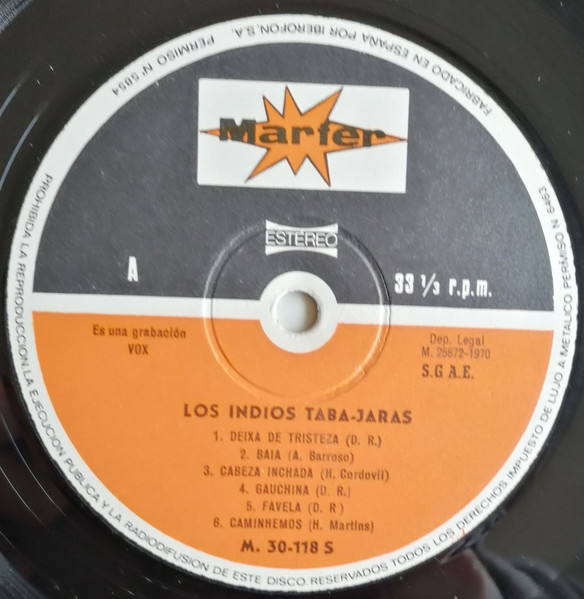 Los Indios Tabajaras - Canciones Populares Y Folklóricas De Hispanoamerica | Marfer (M.30-118 S) - 3
