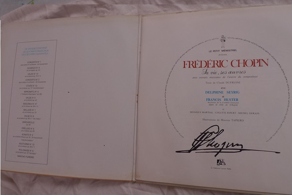 Delphine Seyrig , Francis Huster - Frédéric Chopin, Sa Vie, Ses Œuvres | Le Petit Ménestrel (ALB - 6007) - 3