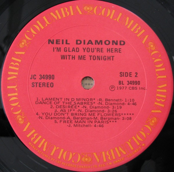 Neil Diamond - I'm Glad You're Here With Me Tonight | Columbia (JC 34990) - 4