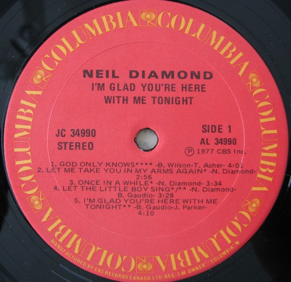 Neil Diamond - I'm Glad You're Here With Me Tonight | Columbia (JC 34990) - 3