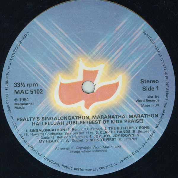 Psalty - Psalty's Singalongathon Maranatha Marathon Hallelujah Jubilee ...The Best Of Kids Praise | Maranatha! Music (MAC 5102) - 3 Psalty - Psalty's Singalongathon Maranatha Marathon Hallelujah Jubilee ...The Best Of Kids Praise | Maranatha! Music (MAC 5102) - 3