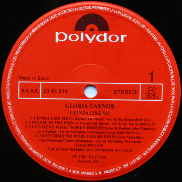 Gloria Gaynor - I Kinda Like Me | Polydor (23 91 514) - 3 Gloria Gaynor - I Kinda Like Me | Polydor (23 91 514) - 3