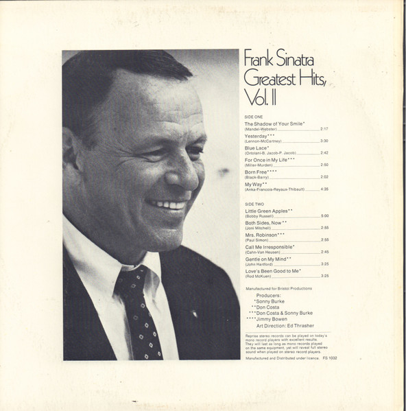 Frank Sinatra - Greatest Hits, Vol. II | Reprise Records (FS 1032) - 2