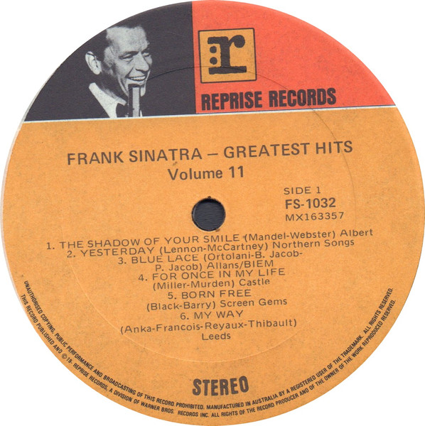 Frank Sinatra - Greatest Hits, Vol. II | Reprise Records (FS 1032) - 3