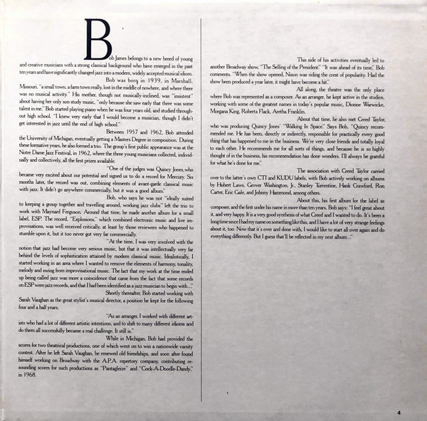 Bob James - One | CTI Records (CTI 6043) - 3
