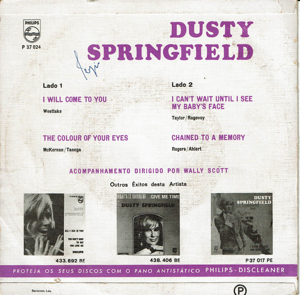 Dusty Springfield - I Will Come To You | Philips (P37 024 PE) - 2