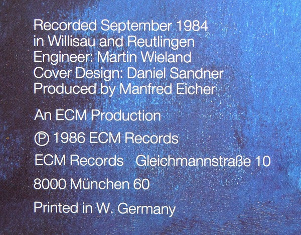 Chick Corea , Miroslav Vitous , Roy Haynes - Trio Music, Live In Europe | ECM Records (ECM 1310) - 4