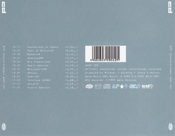 B12 - Electro-Soma | Warp Records (WARP CD9) - 2