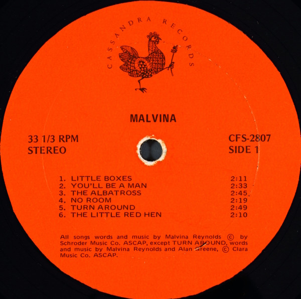Malvina Reynolds - Malvina | Cassandra Records (CFS-2807) - 3 Malvina Reynolds - Malvina | Cassandra Records (CFS-2807) - 3