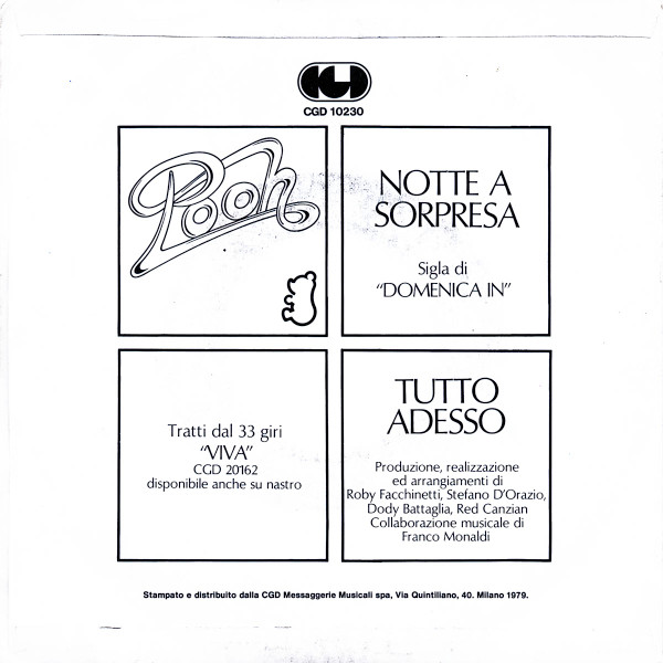 Pooh - Notte A Sorpresa | CGD (CGD 10230) - 2