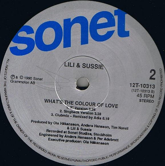 Lili & Sussie - What's The Colour Of Love (A BomKrash Remix) | Sonet (12T-10313) - 4 Lili & Sussie - What's The Colour Of Love (A BomKrash Remix) | Sonet (12T-10313) - 4