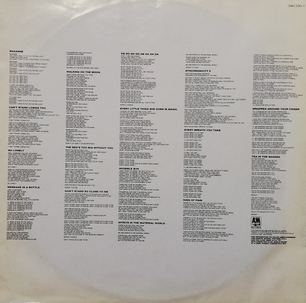 The Police - Greatest Hits | A&M Records (540 030-1) - 4