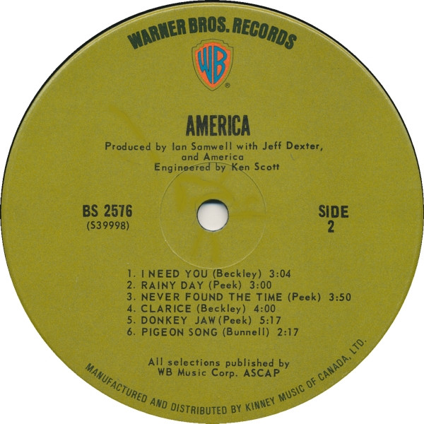 America - America | Warner Bros. Records (BS 2576) - 4 America - America | Warner Bros. Records (BS 2576) - 4