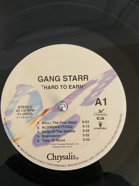 Gang Starr - Hard To Earn | Chrysalis (F1-28435) - 3 Gang Starr - Hard To Earn | Chrysalis (F1-28435) - 3