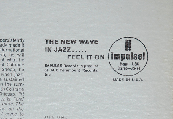 John Coltrane / Archie Shepp - New Thing At Newport | Impulse! (A-94) - 4 John Coltrane / Archie Shepp - New Thing At Newport | Impulse! (A-94) - 4