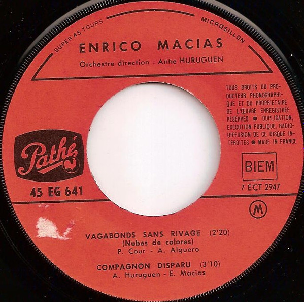 Enrico Macias - Vagabonds Sans Rivage | Pathé (EG 641) - 3