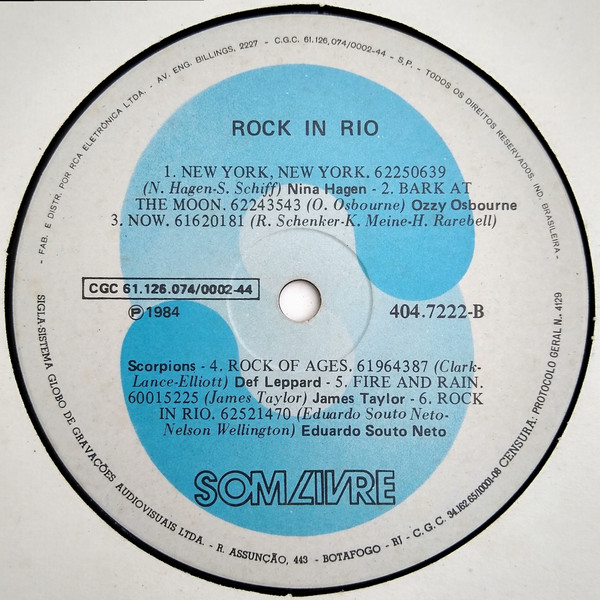 Various - Rock In Rio (Festival) | Som Livre (404.7222) - 4