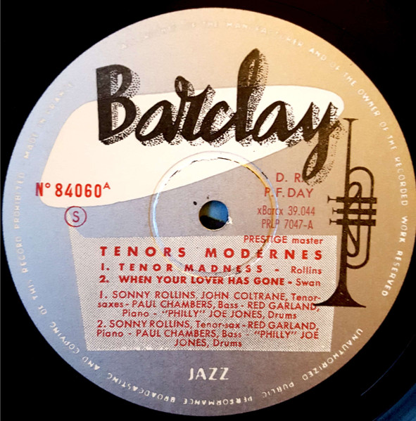 Sonny Rollins Quartet - Ténors Modernes | Barclay (84.060 Standard) - 3