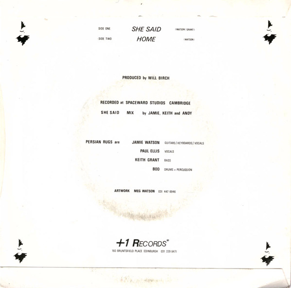 Persian Rugs - She Said | +1 Records (RUG 1) - 2