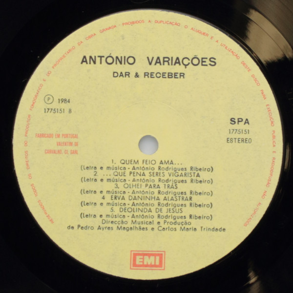 António Variações - Dar & Receber | EMI (1775151) - 4 António Variações - Dar & Receber | EMI (1775151) - 4
