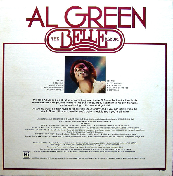 Al Green - The Belle Album | Hi Records (HLP 6004) - 2