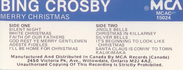 Bing Crosby - Merry Christmas | MCA Records (MCAC-15024) - 3 Bing Crosby - Merry Christmas | MCA Records (MCAC-15024) - 3