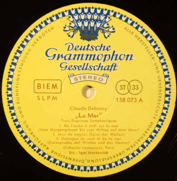 Claude Debussy / Albert Roussel – Suzanne Cotelle · Orchestre des Concerts Lamoureux · Igor Markevitch - La Mer · Tänze Für Harfe / Bacchus Et Ariane | Deutsche Grammophon (138 073 SLPM) - 3