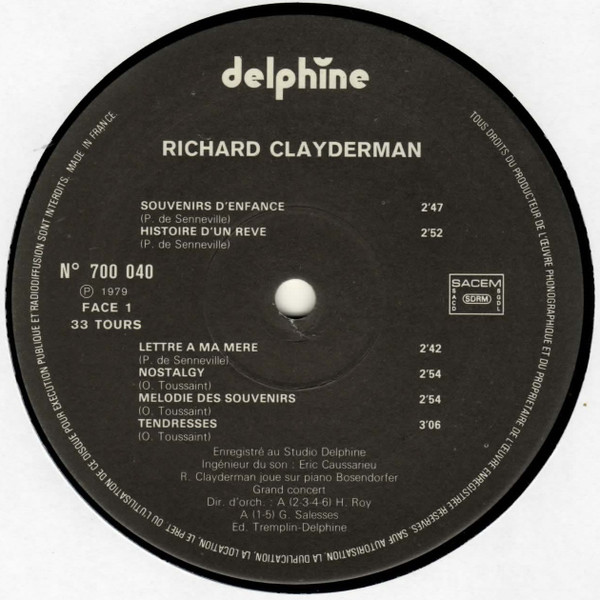 Richard Clayderman - Lettre À Ma Mère | Delphine (700 040) - 3 Richard Clayderman - Lettre À Ma Mère | Delphine (700 040) - 3