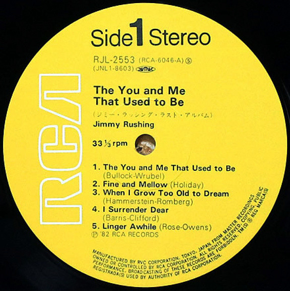 Jimmy Rushing - The You and Me That Used to Be | RCA (RJL 2553) - 3 Jimmy Rushing - The You and Me That Used to Be | RCA (RJL 2553) - 3