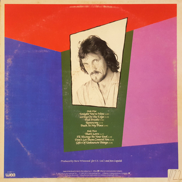 Jim Capaldi - Fierce Heart | WEA (25 0057-1) - 2