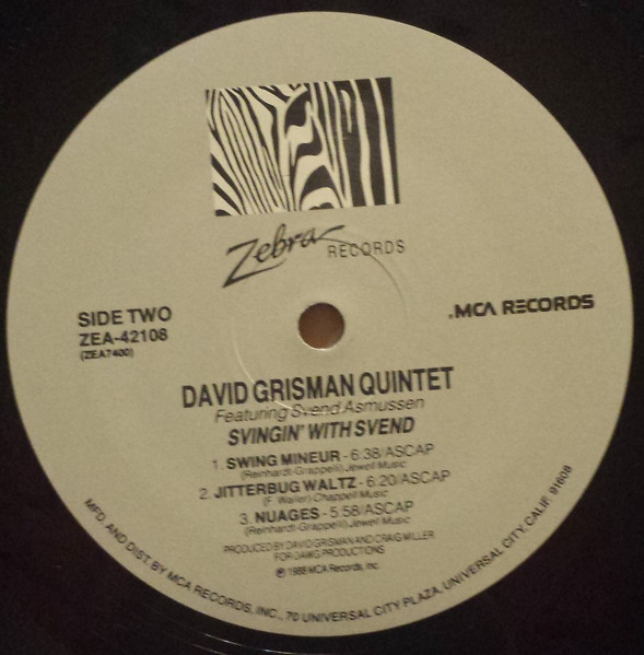 David Grisman Quintet Featuring Svend Asmussen - Svingin' With Svend | Zebra Acoustic Records (ZEA-42108) - 4 David Grisman Quintet Featuring Svend Asmussen - Svingin' With Svend | Zebra Acoustic Records (ZEA-42108) - 4
