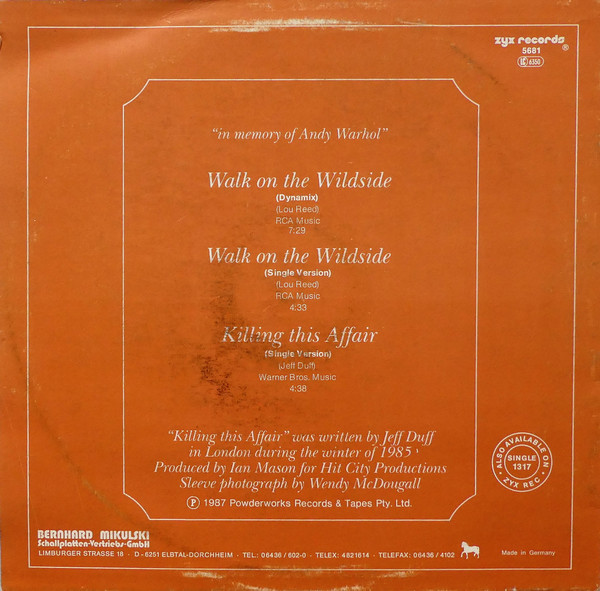 Jeff Duff - Walk On The Wildside | ZYX Records (ZYX 5681) - 2 Jeff Duff - Walk On The Wildside | ZYX Records (ZYX 5681) - 2