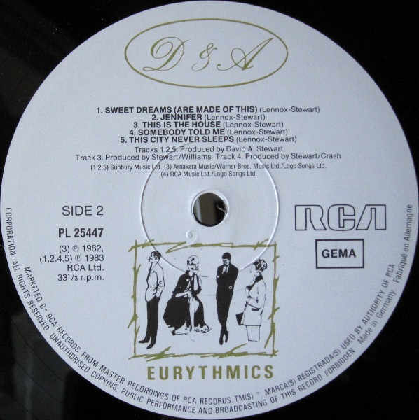 Eurythmics - Sweet Dreams (Are Made Of This) | RCA Victor (PL 25447) - main Eurythmics - Sweet Dreams (Are Made Of This) | RCA Victor (PL 25447) - main