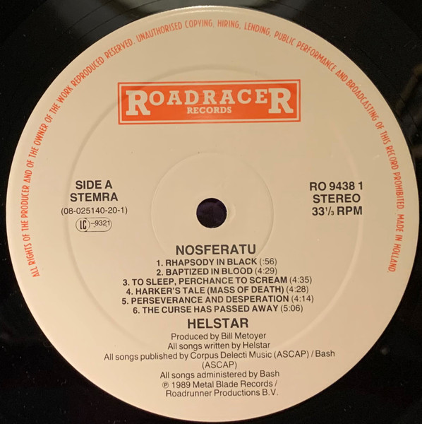 Helstar - Nosferatu | Roadracer Records (RO 9438 1) - 3