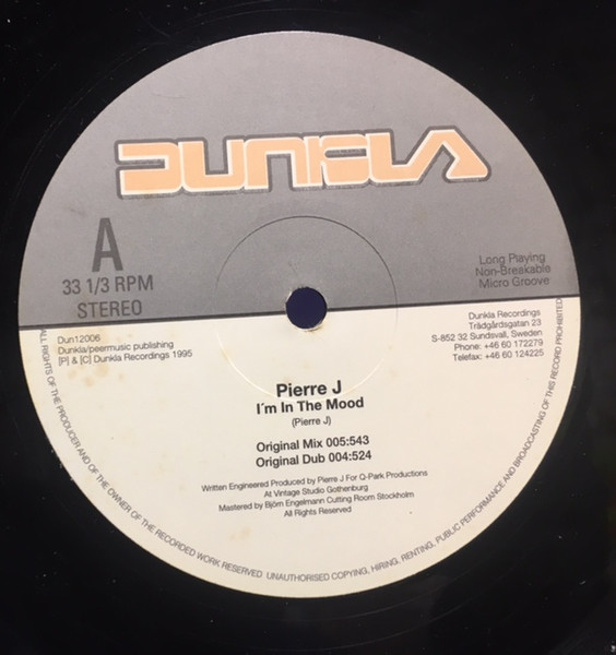 Pierre J - I'm In The Mood | Dunkla Quality Recordings (Dun12006) - main Pierre J - I'm In The Mood | Dunkla Quality Recordings (Dun12006) - main