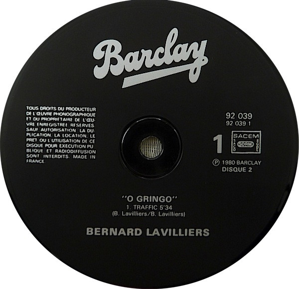 Bernard Lavilliers - O Gringo | Barclay (92 038/39) - 3