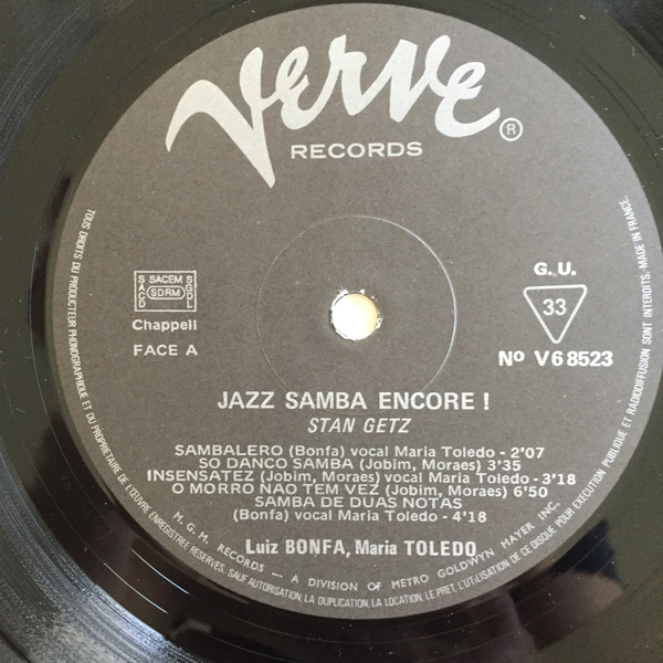 Stan Getz / Luiz Bonfá - Jazz Samba Encore! | Verve Records (V6-8523) - 3 Stan Getz / Luiz Bonfá - Jazz Samba Encore! | Verve Records (V6-8523) - 3